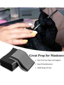 50片装黑色一次性美甲桌巾/纹身清洁垫，13英寸x18英寸 - 三层防水纸，美甲桌垫，睫毛嫁接工具配件 - 黑色 - 查看 7