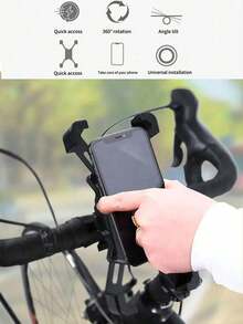 Soporte ajustable para teléfono de fibra de carbono universal para bicicleta y motocicleta, extensible, se adapta a teléfonos de 4.8-6.8 pulgadas, estable y anti-vibración, regalo - Negro - Ver 6
