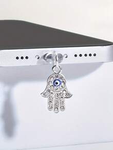 1个蓝色眼睛掌心挂饰防尘塞，兼容iOS Lightning和Type-C设备 - 藍色 - 查看 7