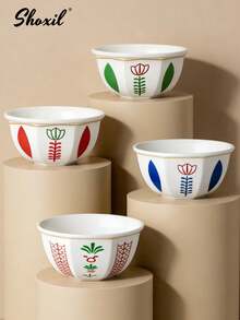 shoxil 一套中东风格甜点碗/杯（郁金香或椰子树图案），可用作托盘，盛放客厅茶几上的零食和水果。高品质托盘，适合家庭聚会、下午茶、卧室、客厅和酒店使用。 - 多色 - 查看 3