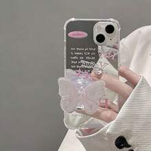 INS 华丽蝴蝶气垫手机支架，可折叠伸缩桌面支架，新款夏季款式 - 彩色 - 查看 4