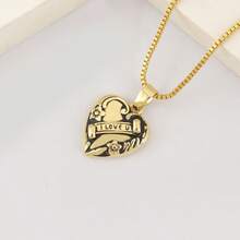 1pc 18K Gold Plated Copper Heart Shaped Pendant Necklace, Luxury Minimalist Jewelry Gift For Women - Gold - View 13