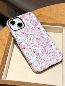 Pink Flower Elements Flower 1pc Romantic Spring Floral Pattern Glossy 2-In-1 Film Hard Phone Case, Suitable For Samsung/ 11/12/13/14/15/16/17 Pro Max,International Version, Not The Domestic Version Mom - Multicolor - View 4