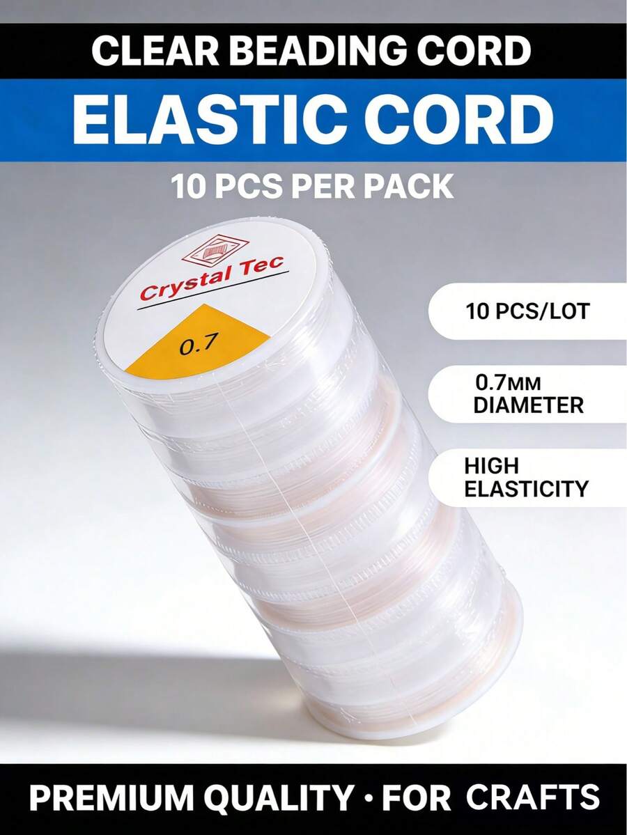 0.7mm Transparent Crystal Elastic Cord - DIY Jewelry Making String, Suitable For Bracelets And Necklaces - 0.7mm Elastic Thread - View 1