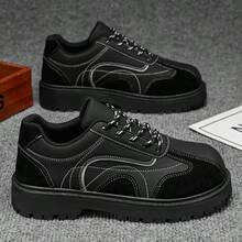 时尚黑色低帮运动鞋，金色点缀，透气内衬，耐用PVC外底——适合休闲和运动穿着 - 黑色 - 查看 3