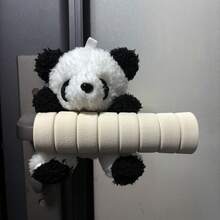 Funda adorable para manija de puerta con forma de panda, adecuada para puertas de dormitorios y apartamentos, con absorción de impactos y antiestática, decoración encantadora para manija de puerta, material suave - Blanco - Con forma de panda - Ver 10