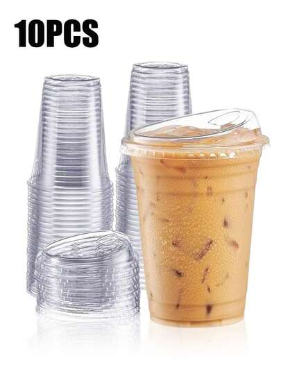 كوب شفاف كبير مقاوم للحرارة وقابل لإعادة الاستخدام من الأكريليك مع غطاء - مثالي للمشروبات الساخنة والباردة، القهوة المثلجة، العصائر المخفوقة، النزهات الخارجية، حفلات عيد الميلاد، الاستخدام اليومي - متعدد الأغراض، سهل التنظيف