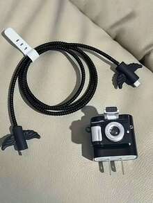 5pcs TPU Black Camera Protector Case, Suitable Compatible With Apple 18W/20W Fast Charger And Data Cable - Multicolor - View 4