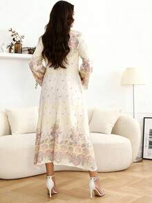 Bộ váy truyền thống Ramadan kiểu mới 2026, thanh lịch, thêu họa tiết Ả Rập, tay dài, kiểu dáng ngọt ngào, thời trang. - trắng - Xem 11