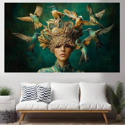 1 Tấm phông nền/thảm treo tường họa tiết hoa và chim trang nhã - Lý tưởng cho các sự kiện ngoài trời, đạo cụ chụp ảnh và phông nền studio; Hoàn hảo để trang trí tường trong phòng khách, phòng ngủ, văn phòng và các buổi họp mặt gia đình.