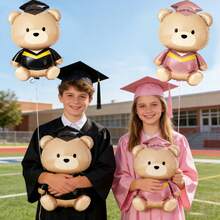 Globos de aluminio con diseño de oso de dibujos animados en rosa y negro, adecuados para decoración de graduación, juguetes de globos para fiesta de promoción infantil - multicolor - Ver 5