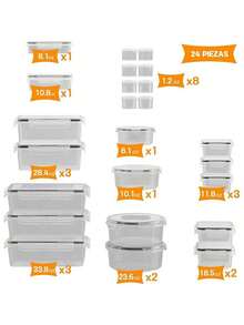 24 Airtight Food Storage Containers For Kitchen, Durable Plastic Organizer Set, Keeps Food Fresh, Versatile For Home And Pantry Use - White - View 3