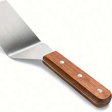 一套不锈钢铲子 - 蛋糕铲、提拉米苏铲、牛排铲、披萨和酸奶斜口铲，适用于铸铁锅、煎锅、烤架、煎饼、汉堡等。 - 查看 9