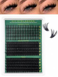 280/260pcs D-Curl Faux Mink Eyelashes Set, 19 Rows, 10-16mm Pointed Lashes + 80D + 100D + 120D Anime Style Lashes, 0.07mm Reusable Eyelash Kit For Party, Wedding, Date, Halloween And Daily Wear - D - View 7
