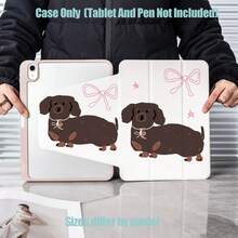 Ốp bảo vệ máy tính bảng xoay 360° có khe cắm bút chì, thiết kế hình chó Dachshund dễ thương. Tính năng của ốp bảo vệ máy tính bảng: Xoay 360°, Chế độ ngủ/thức thông minh, Bảo vệ toàn diện, Viền thân thiện với da, Chân đế đa góc, Mặt lưng acrylic trong suốt, Khe cắm bút chì tích hợp, Các đường cắt chính xác, Nhẹ và dễ mang theo. Tương thích với iPad: Mini6/7 | 2017-2021/10/11 | Air1/2/3/4/5/6/7 | Pro 10.5/11/12.9/13 Inch Tất cả các dòng. - Nhiều màu - Xem 8