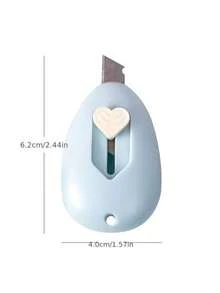 [Custom] New Portable Household/Office Parcel Opener, Handmade Paper Cutting Knife, Student Dorm Stationery Knife, Retractable Protective Design, Heart-Shaped Retractable Button, Ergonomic Parcel Opener - Multicolor - View 3