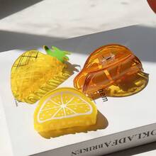 1 chiếc kẹp tóc đa năng hình quả chanh dành cho nữ, phụ kiện tóc tối giản và tiện dụng cho kỳ nghỉ hè. - Màu vàng - Xem 5