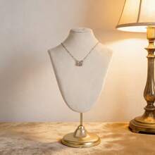 1 pieza Soporte colgante de terciopelo para exhibir collares, organizador de joyería, soporte modelo para collares, soporte metálico para exhibir collares, adecuado para minorista, soporte de exhibición de joyería para mujeres y niñas - Multicolor - Ver 8