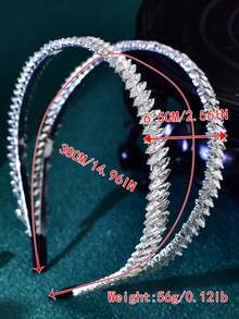 Sparkling Double-Layer Crystal Bridal Headband, Suitable For Weddings, Parties, Easter - Silver - View 6