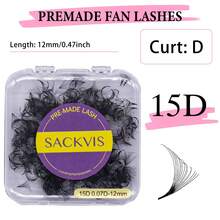 SACKVIS 1 Box 600pcs Premade Fans Eyelash Extensions 15D Curl D Natural & Soft Hand-Grafted False Eyelasheslash Clusters Eyelash Clusters Individual Eyelashes Lashes Fake Lashes - View 13