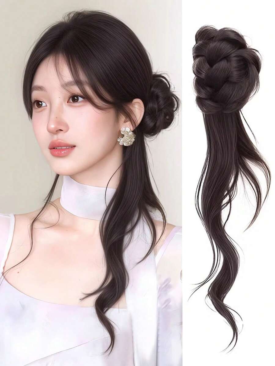 Tóc giả buộc đuôi ngựa dài 18 inch, kiểu tóc đuôi ngựa thẳng dài, kẹp giữ chắc chắn, chất liệu sợi tổng hợp cao cấp được thiết kế đặc biệt cho kiểu tóc đuôi ngựa của nữ. - Nhiều màu - Xem 1