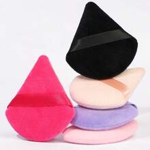 8pcs Triangle Powder Puffs, Setting Powder Puffs, Makeup Sponges, Soft & Skin-Friendly Fluffy Texture, Durable & Reusable, Suitable For Facial Makeup - Multicolor - View 3