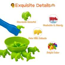 Wild Animal Baby Clip Toy, Animal Color Sorting Cups, 3+ Years Old, Infant Hand-Eye Coordination Training Educational Tool - Multicolor - View 5