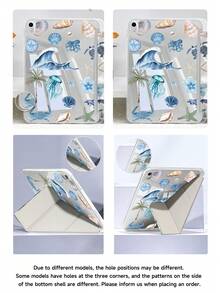 这款平板电脑保护套饰有波浪、椰子树和海洋生物图案，兼容 iPad Air 11 英寸 M3 2025 / M2 2024、Air 第五代 2022、(A16) 11 英寸第十一代 2025，也兼容三星 Galaxy Tab 和 Kindle Paperwhite 第十二代 2024。透明背壳，时尚图案保护套，支持自动睡眠/唤醒功能，配备气囊保护，适合作为礼物或办公使用。 - 彩色 - 查看 7