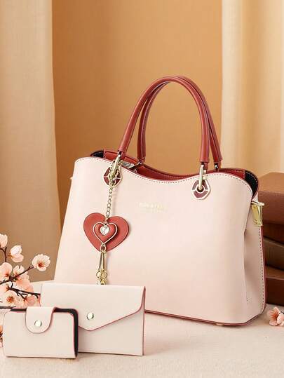 Elegant Embroidered Women's Handbag - With Detachable Shoulder Strap, Zipper Closure, Golden Hardware, Everyday Elegance | Handbag | Detachable Strap