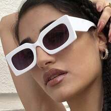 1 Pair Women's Simple White Small Frame Rectangular Fashion Casual Decorative For Daily Travel - Multicolor - View 3