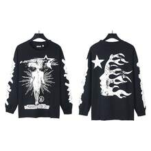 H-Star Relaxed-Fit Long-Sleeve T-Shirt, Streetwear Retro Sports Long-Sleeve T-Shirt,Sudaderas Para Hombre,Graphic T Shirts For Man And Woman - 560黑色 - 查看 1