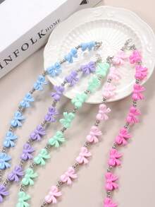 5/1 chiếc dây đeo eo đính hạt hình nơ dễ thương, dây đeo mũ kiểu dáng ngọt ngào, dây đeo mũ có thể tháo rời, thích hợp để tự làm mũ lưỡi trai lưới (không bao gồm mũ)., Mùa hè - Nhiều màu - Xem 2