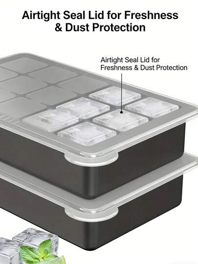 1 khay làm đá bằng silicon đen 15 ngăn có nắp đậy, thích hợp cho tủ lạnh, nhà bếp, mùa hè, tiệc tùng, quầy bar, pha chế cocktail, dụng cụ nhà bếp.