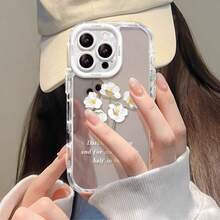 A Mirror Floral Slogan Phone Case | "Darkling" Poetic Flower Print | Cute Camera Frame Can Be Used As A Makeup Mirror Compatible With IPhone16/7/8/11/12/13/14/15/X/XR/Xs/Plus/Pro/Pro Max/SE2 - Multicolor - View 5
