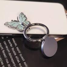 Adjustable Butterfly Element 1pc Rhinestone Butterfly Decor 360° Rotating Ring Holder Phone Stand Compatible With IPhone And Android Phones Birthday Gift For Family And Friends Phone Accessories Spring Party - Multicolor - View 6