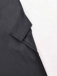 Y2K 宽腰带高弹力口袋提臀健身运动喇叭裤工装裤休闲黑色春季 - 黑色 - 查看 7