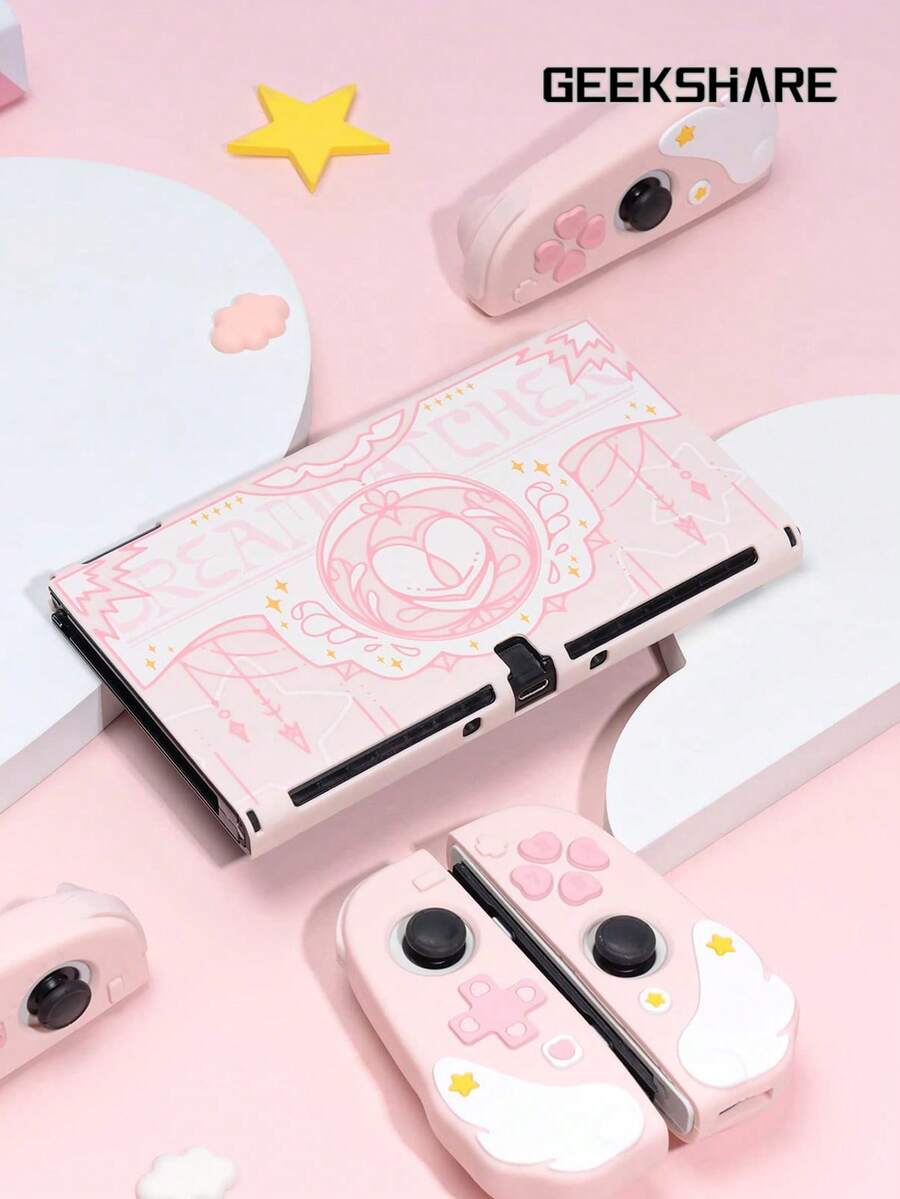 GeekShare 1pc Star Wing Protective Case Compatible With Nintendo Switch OLED And Joy-Con - View 1