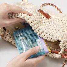 Túi xách tay cỡ lớn dành cho nữ, túi đựng đồ trang điểm hình tam giác 3D Dopamine, túi đựng mỹ phẩm. - trắng - Xem 7