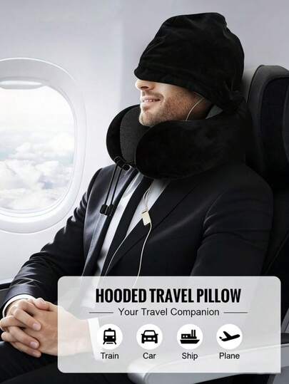 1PC Travel U-Shaped Pillow Can Be Filled With Clothing And Luggage Pillowcases. Its Soft Plush Filling Makes It A Multi-Functional Travel Companion, Relaxing Your Neck And A Must-Have For Any Trip.Includes A Storage Pouch And Shoulder Strap. Essential For Holidays And Travel. Travel Bag, Travel Accessories, Backpack, School Supplies.