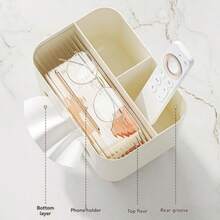 Hộp khăn giấy đa năng cao cấp, hộp đựng điều khiển từ xa cho bàn cà phê phòng khách, hộp đựng khăn ăn cho bàn ăn, hộp đựng đồ trang sức, mỹ phẩm, khăn giấy chống thấm nước cho phòng tắm, màu kem. - Nhiều màu - Xem 3