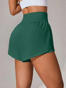 Women's Summer Moisture-Wicking Breathable Sports Shorts - Green - View 2