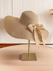 Wide-Brimmed Straw Hat, Bohemian Style, Valentine's Day - Multicolor - View 6