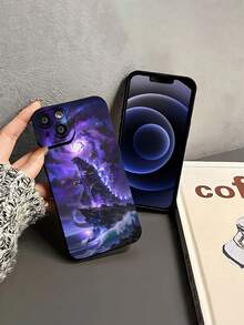 Imagen épica con temática espacial púrpura de .funda de teléfono Fundas compatibles con ,Apple,VIVO,OPPO,,, y Honor.Fabricadas en silicona TPU,ofrecen protección contra golpes y caídas. - Negro - Ver 4