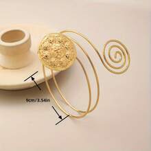 1pc Fashionable Elegant Personalized Open Circle Design Bangle Bracelet, Suitable For Women's Daily Wear - Multicolor - View 5