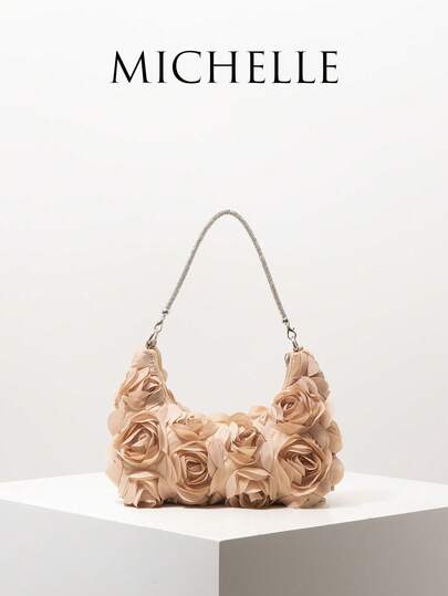Túi đeo vai in họa tiết hoa dành cho nữ, thích hợp cho những dịp trang trọng như tiệc tùng, dạ hội, đám cưới.