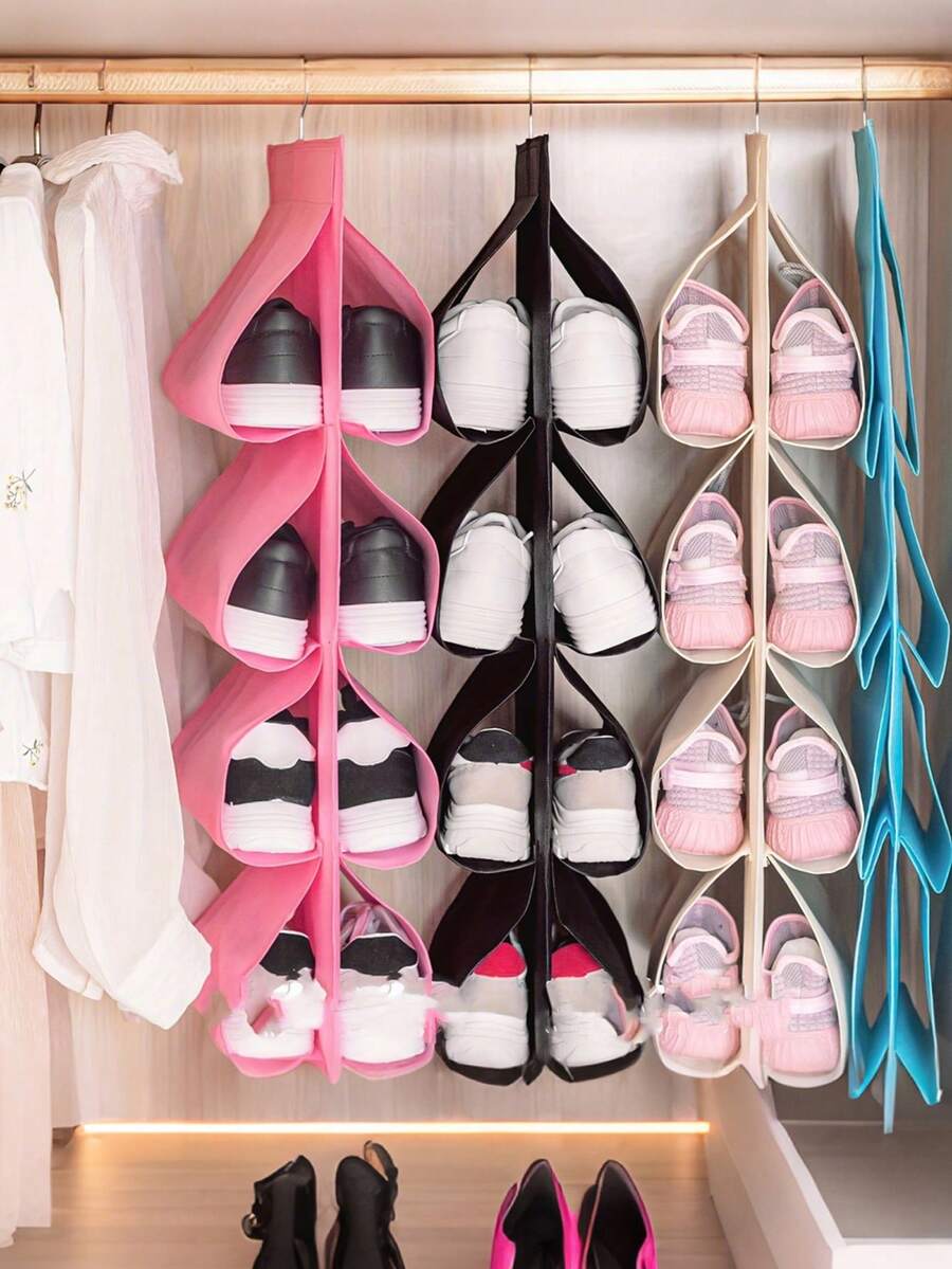 Shoe Storage Hanging Bag, Large Pocket Shoe Boxes On Doors, Large Capacity Shoe Rack, Dustproof Shoe Storage Bag For Home Use, Door Hanging Shoe Organizer, Space Saving Closet Storage, 12-Grid Shoe Organizer For Wardrobe, Hanging Shoe Organizers,