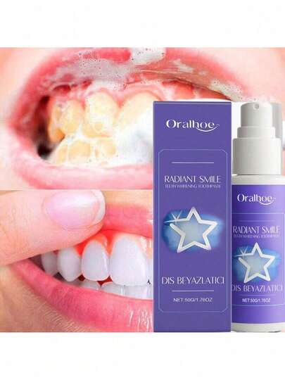 Purple Toothpaste Daily Cleaning Yellow Teeth Stains Tartar Odor Freshening Teeth Care Toothpaste