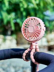 1pc Flexible Handheld Clip-On Tripod Fan With Light Modes, Portable Mini Rechargeable High-Wind Fan - Suitable For Car Seats, Bicycles, Treadmills, Outdoor Travel, Etc. - one-size - View 5