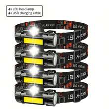 LiHangStar 1/2/4pcs Outdoor Super Bright LED Headlamp, USB Rechargeable Front Light, Adjustable Lighting Angle, Magnetic Headlamp Flashlight, Suitable For Camping, Running, Fishing, Emergency - High-brightness Headlamp - View 9