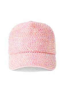 1顶女士可调节水钻棒球帽，时尚百搭尖顶帽，情侣款 - 棒球帽 - 查看 10